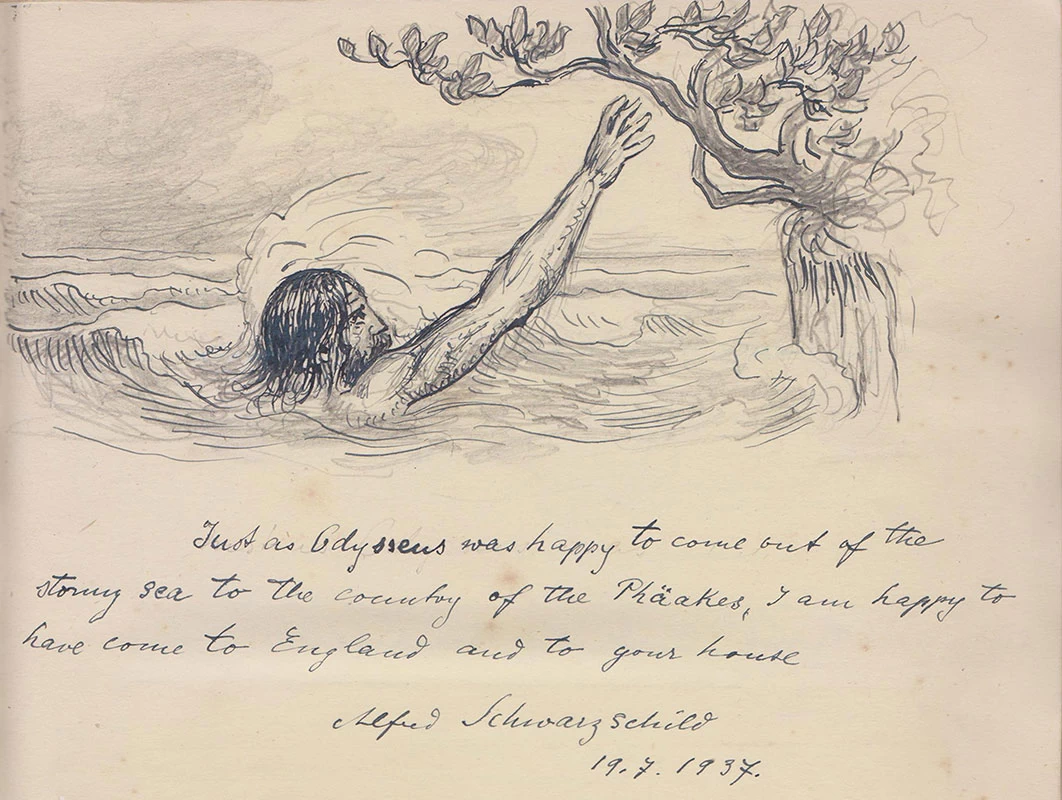 Schizzo del 1937 nel diario della signora Ethel Younghusband